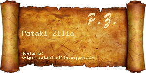 Pataki Zilia névjegykártya